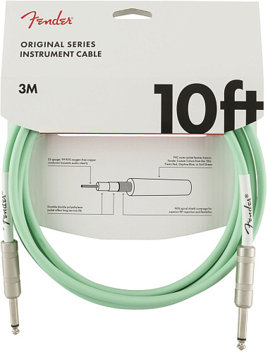 Fender 10' Original INST Cable Surf Green Инструментальный кабель.